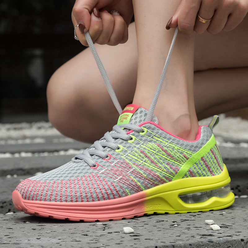 Women's Harajuku Style Pink Multi-Color Air Cushion Sneakers - Image 3