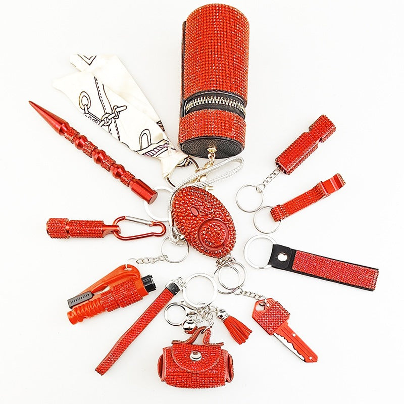 Creative 10-Piece Keychain Set - Colorful Glass Bag Charms