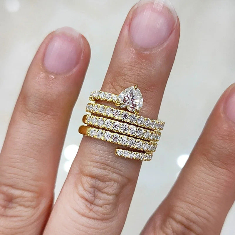 Women's Affordable Luxury Circular Multi-Layer Ring