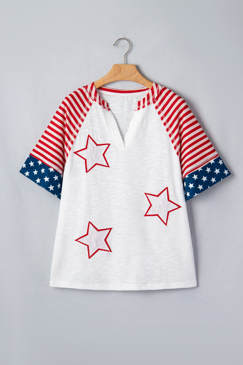 Katalina Inspired Patriotic Short Sleeve V-Neck Top