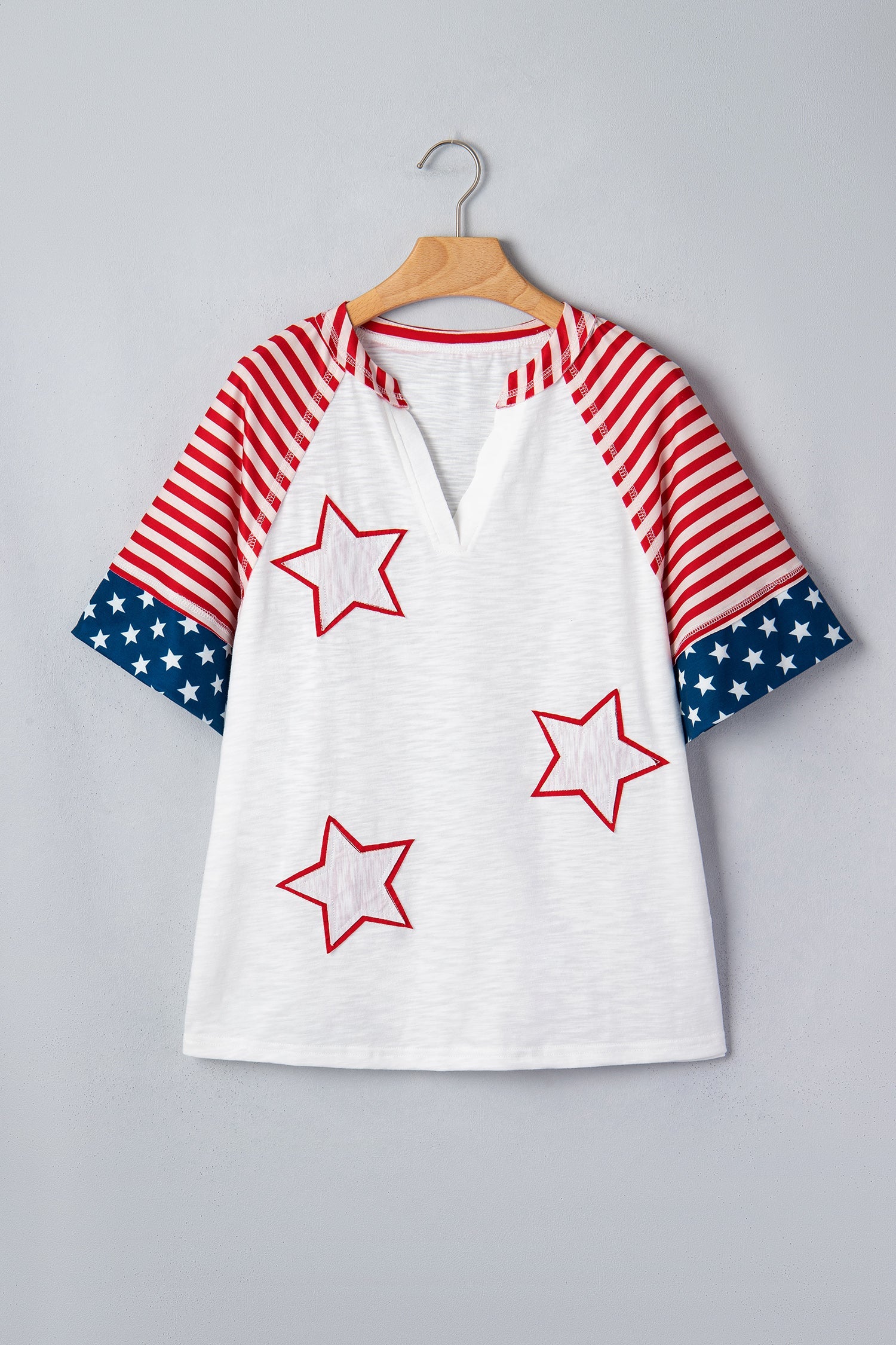 Katalina Inspired Patriotic Short Sleeve V-Neck Top