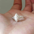 Vintage Cold Style Silver Brushed Star Ring, Retro Fashion All-Match Personalized Heavy Carved Gold Index Finger Ring
