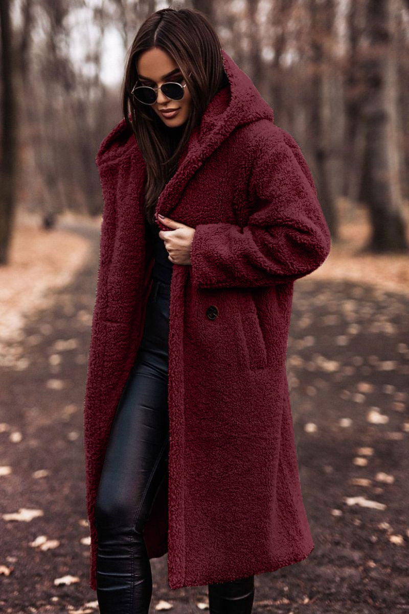 Harajuku Style Long Sleeve Woolen Coat for Women - Cozy & Warm - Image 14