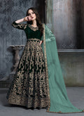 Wine Velvet Embroidered Patiala Suit Set for Festive Occasions