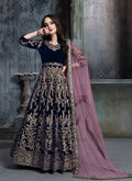 Dark Green Velvet Patiala Suit with Intricate Embroidery