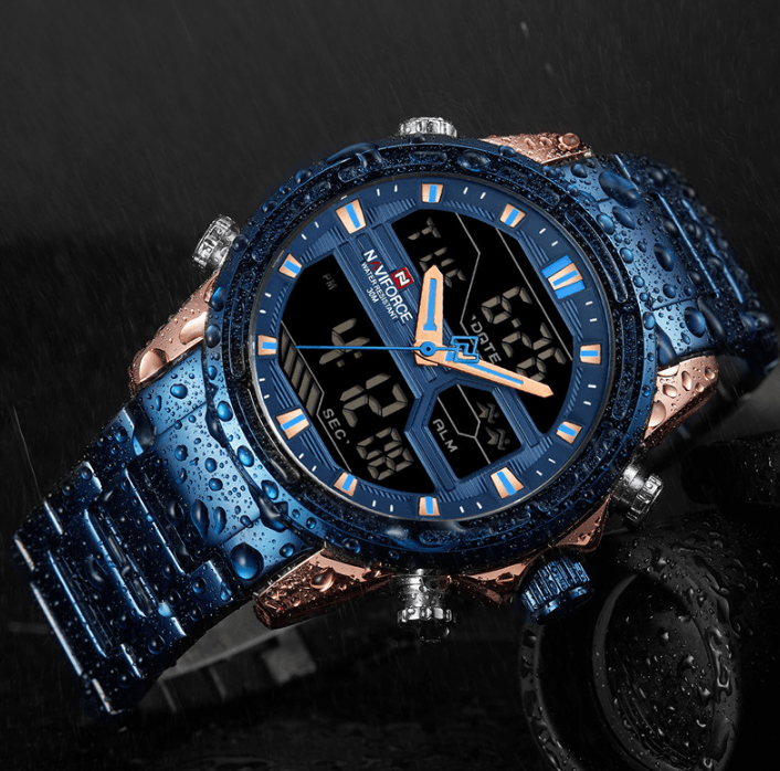 Men's Waterproof Analog Digital Multifunction Business Watch