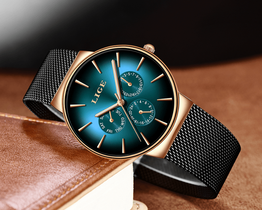 Unisex Elegant Stainless Steel Watch with Date and Chronometer