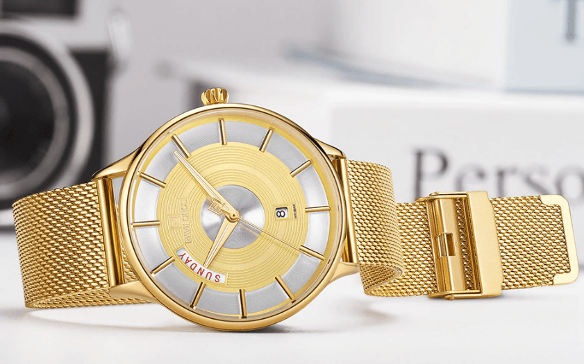 Minimalist Stainless Steel Analog Quartz Watch for Men