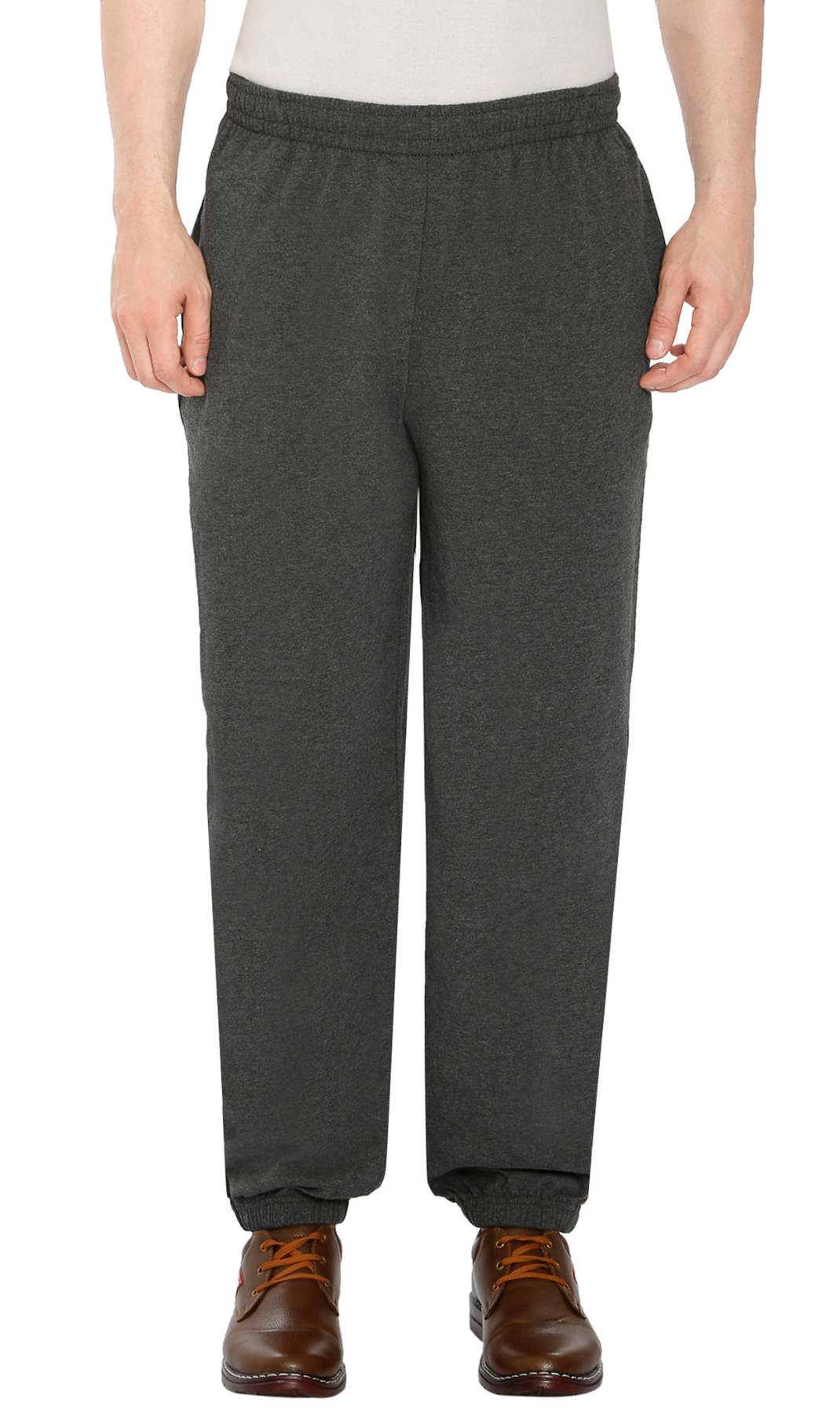 Men's Pull-On Elastic Waist Knit Pants - Relaxed Fit Lounge Trousers