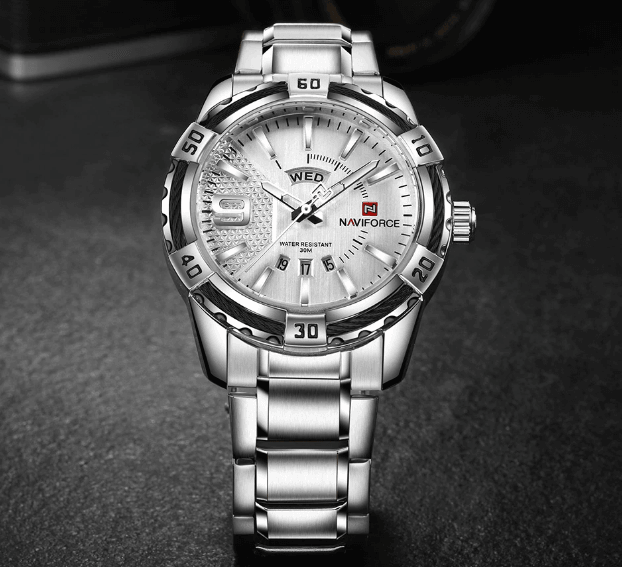 Men's Waterproof Chronograph Watch with Date Display - Modern Metal