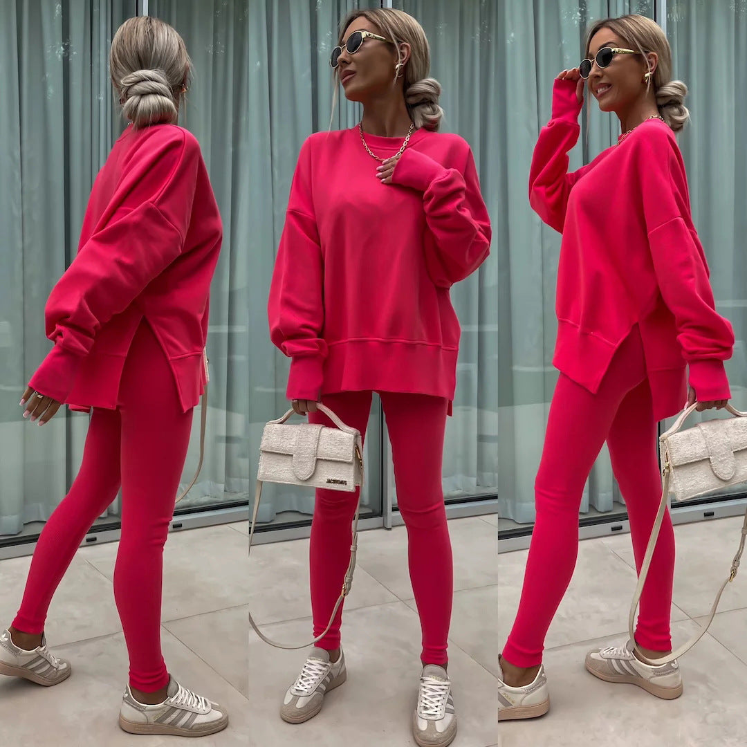Women's Oversized Fleece Sweatshirt & Leggings Set