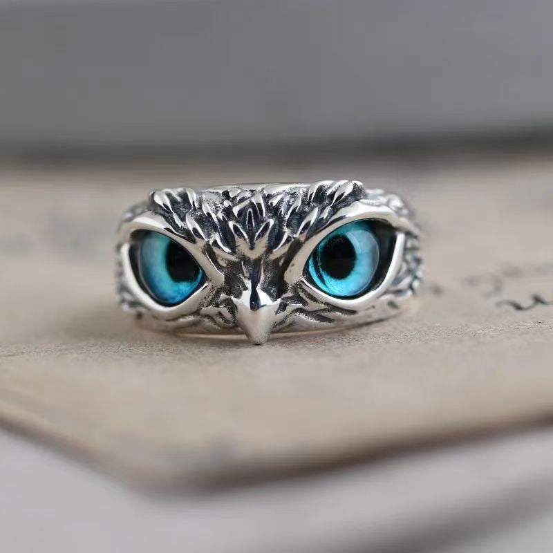 Vintage Owl Ring For Women Men, Creative Personality, Adjustable Open Ring