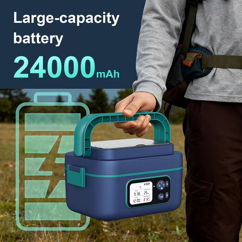 24000mAh Cordless Self-Heating Lunch Box with Schedule Timer