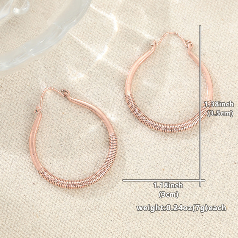 Women's Retro Large Hoop Earrings Jewelry