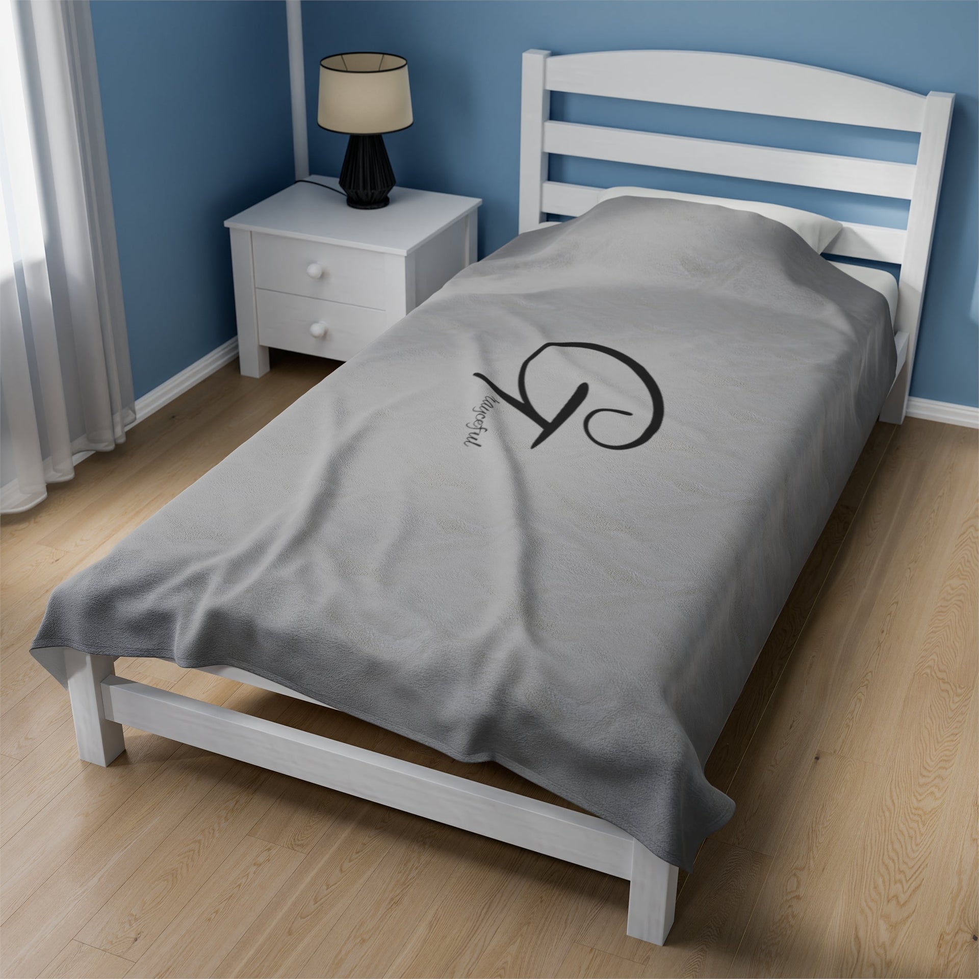Velveteen Plush Throw Blanket - Minimalist Modern Neutral Decor
