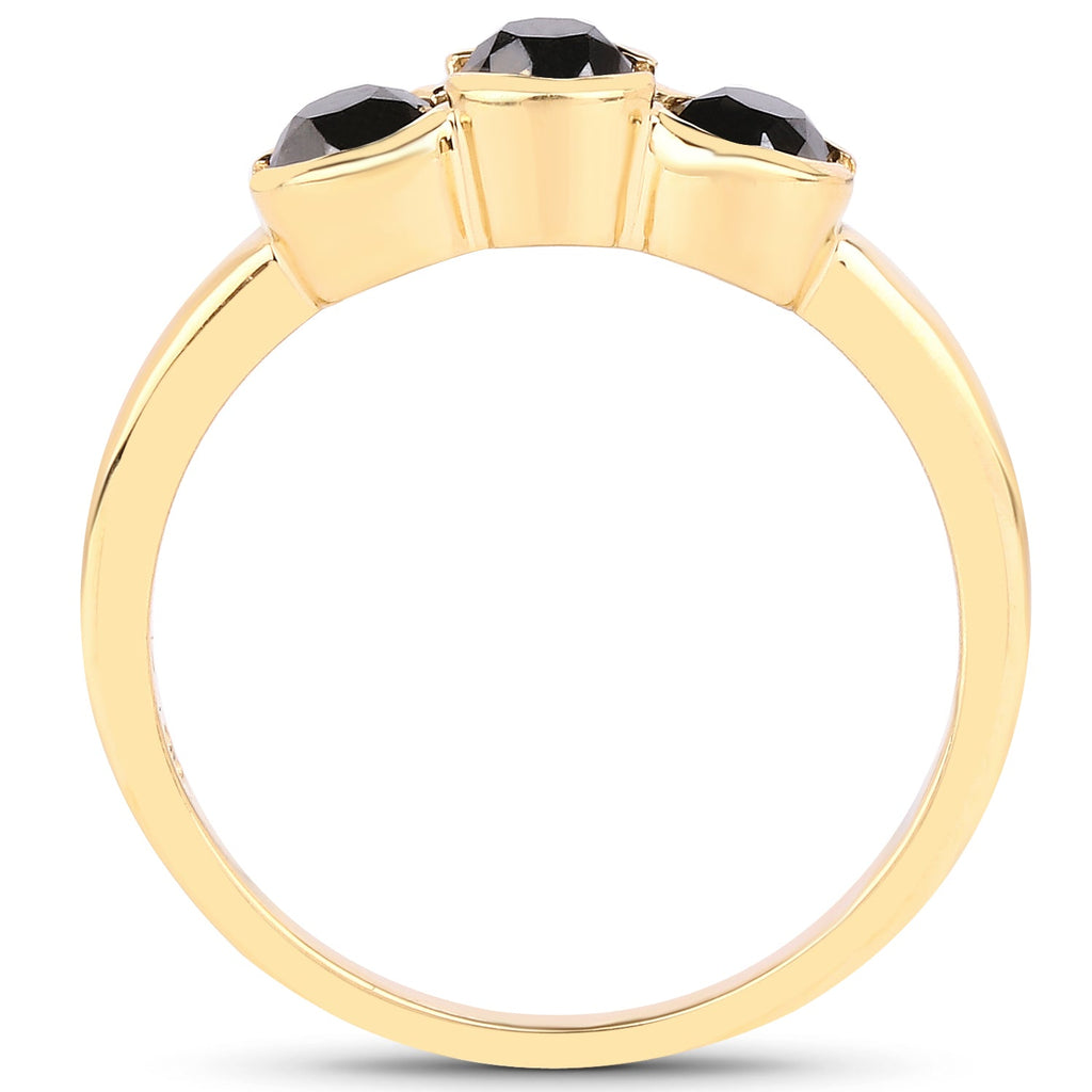 1.16 Carat Genuine Black Diamond .925 Sterling Silver Ring