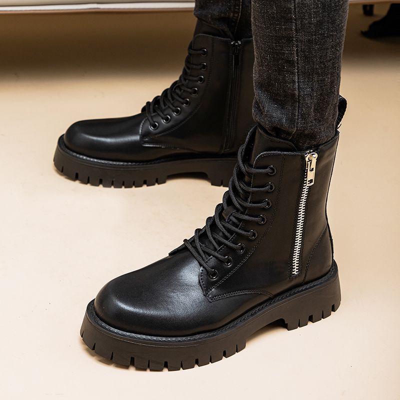 Leather High-Top Martin Boots