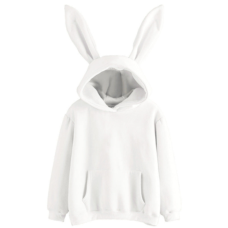 Harajuku Playful Rabbit Ear Hooded Sweatshirt for Women - Image 2