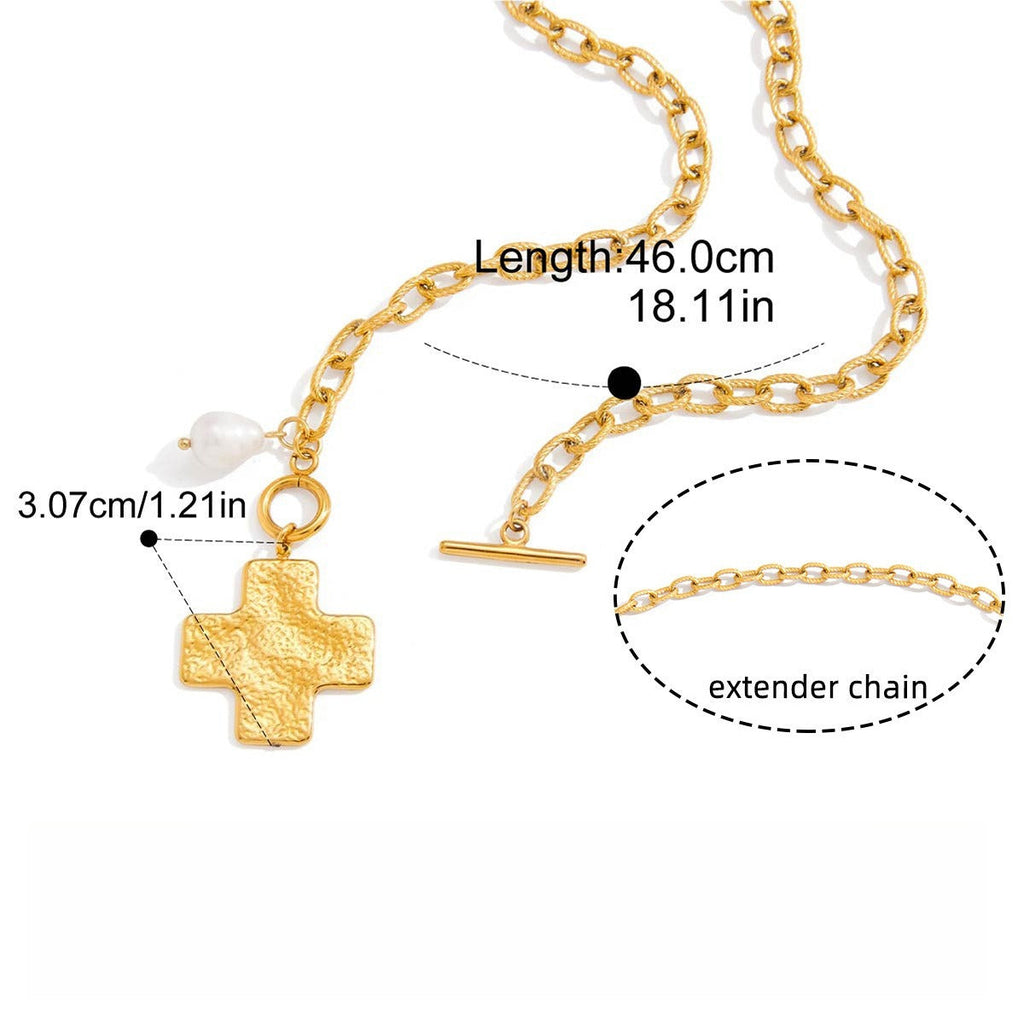 Sophisticated 18K Gold Pearl Sweater Chain Necklace