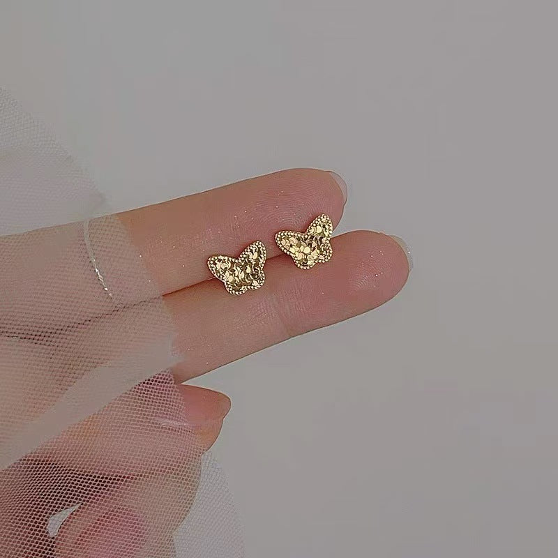 Tiny Heart Stud Earrings in Gold Finish – Daily Minimalist Style
