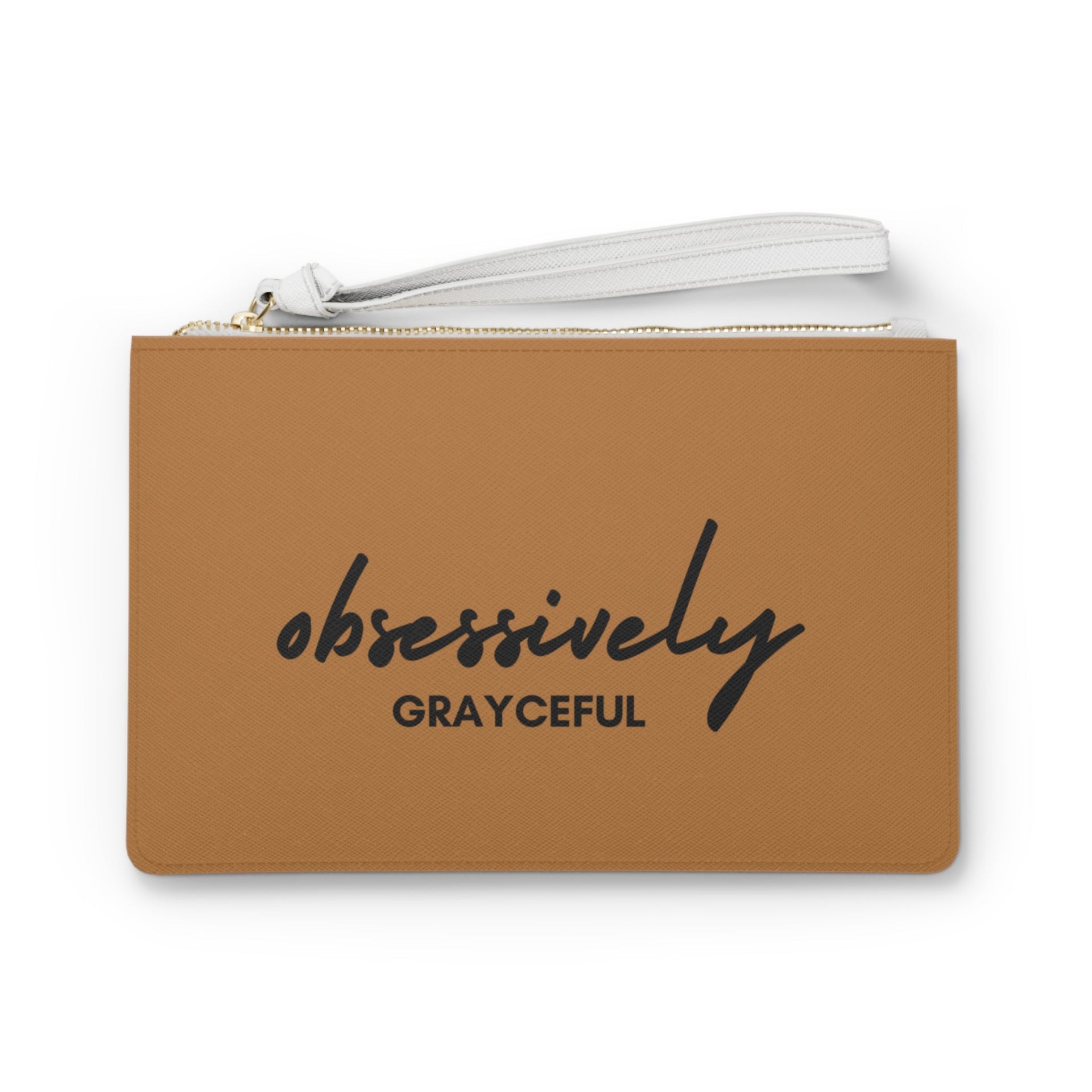Minimalist Vegan Leather Clutch Bag with Wristlet Strap