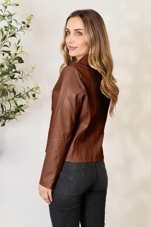 Classic Girls Zip-Up Jacket with Stand Collar for Everyday Wear