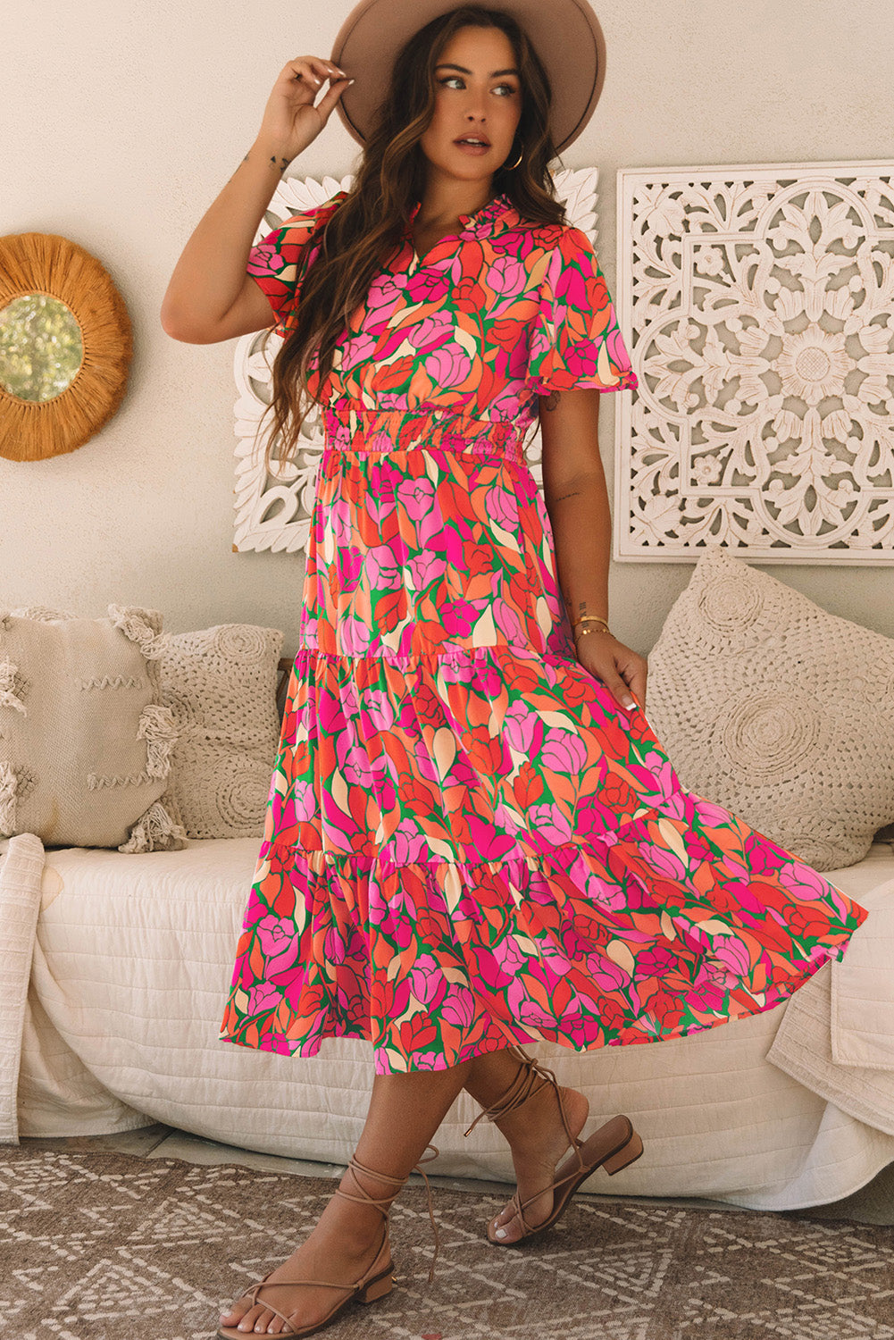 Lillie Floral Short Sleeve Maxi dress