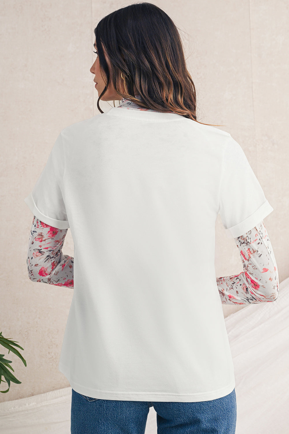 White Leopard Bowknot Graphic Crew Neck Tee | Soft Cotton Blend