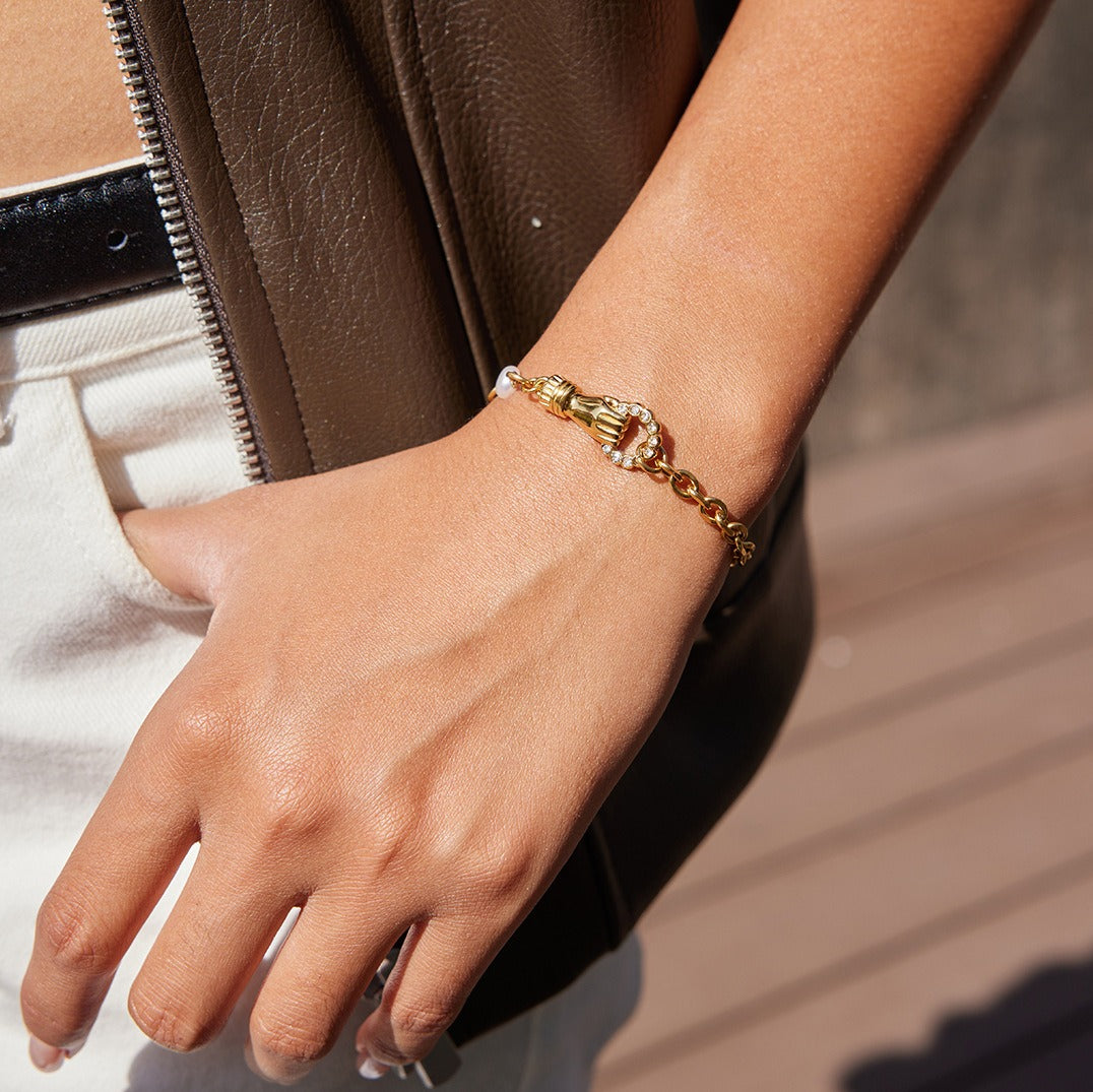 Minimalist 18K Gold-Plated Titanium Steel Cuff Bracelet