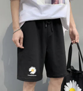 Plus Size Women's Cotton Linen Printed Casual Shorts