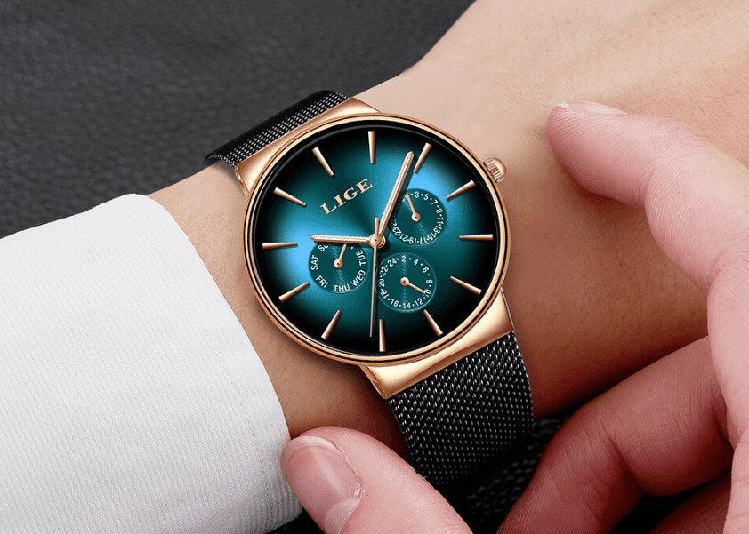 Unisex Elegant Stainless Steel Watch with Date and Chronometer
