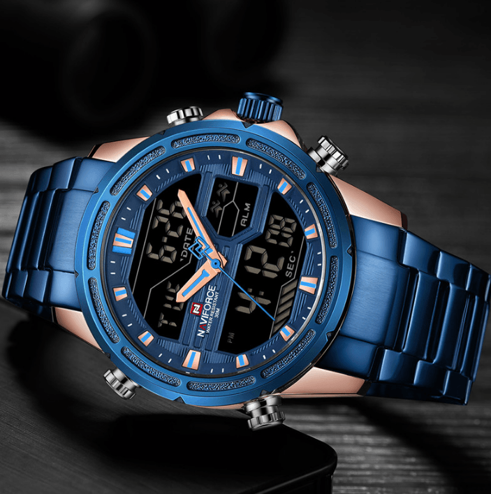 Men's Waterproof Analog Digital Multifunction Business Watch