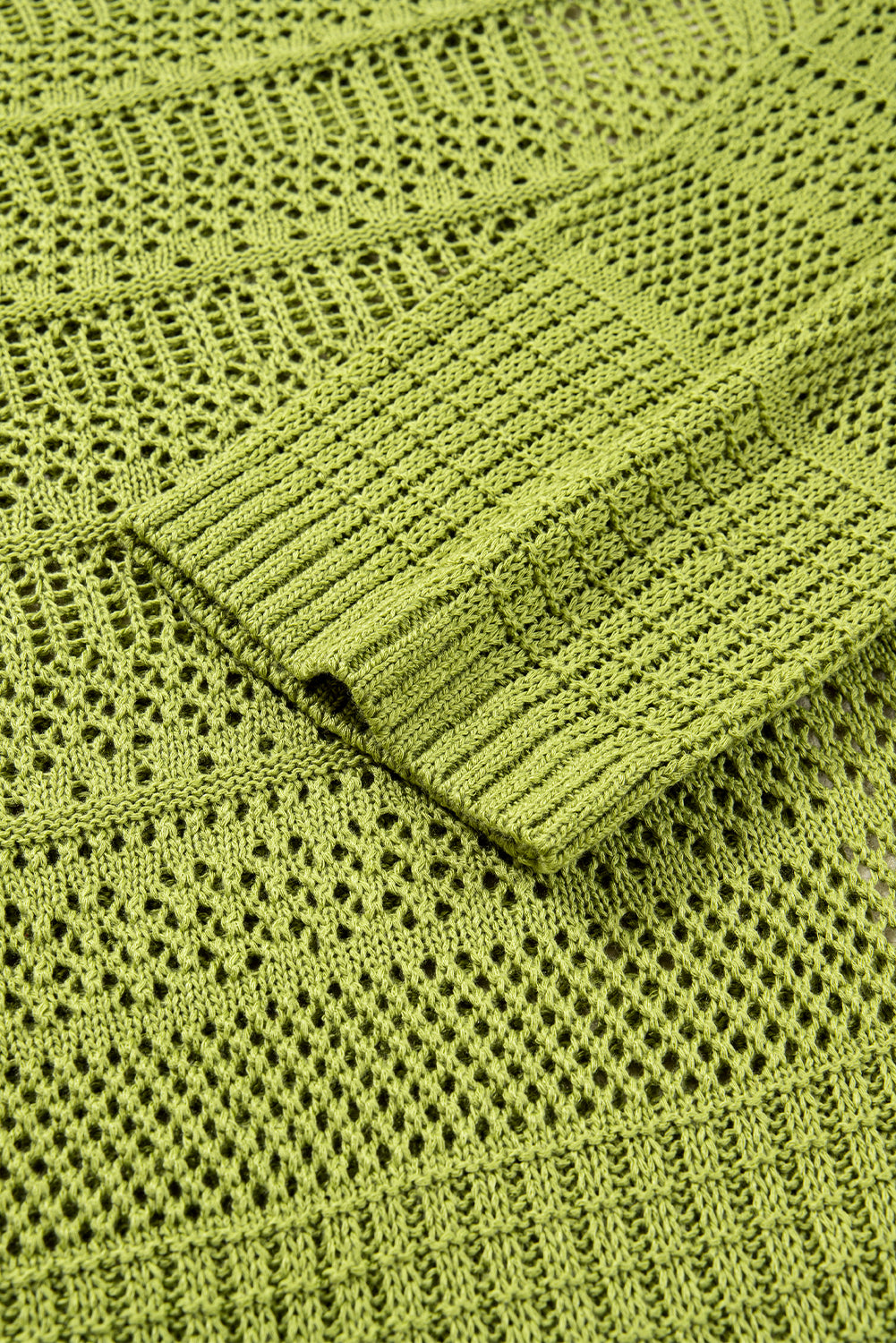 Oversize Crochet Knit Open Cardigan