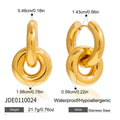Stainless Steel Double-ring Earrings Light Luxury And High-end Autumnwinter Ear Accessories