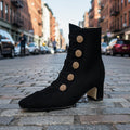 Women’s Retro Suede Chunky-Heel Side-Zip Ankle Boots