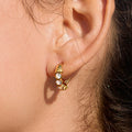 Zircon Fish C Hoop Earrings in Polished Stainless Steel