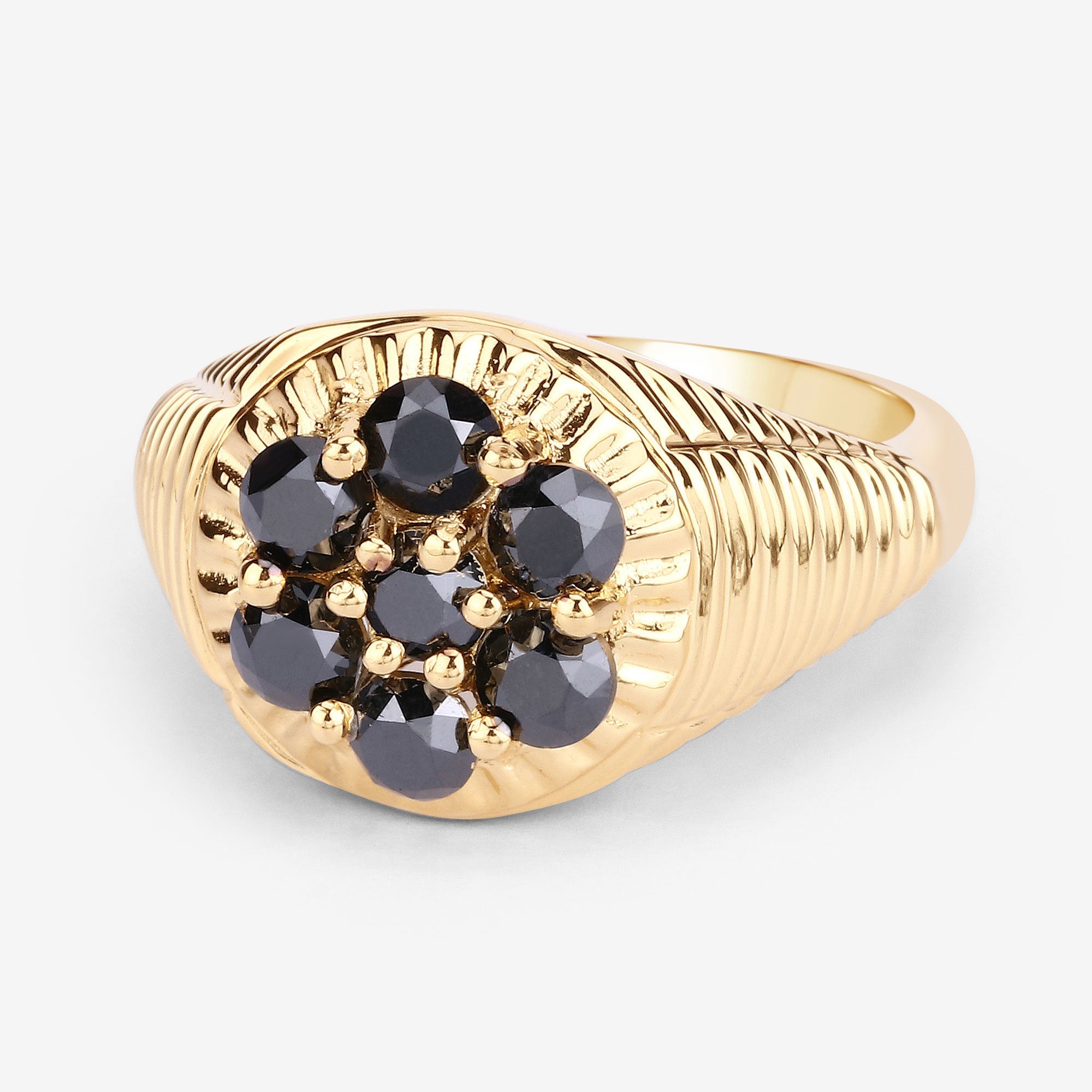 0.91 Carat Genuine Black Diamond .925 Sterling Silver Ring