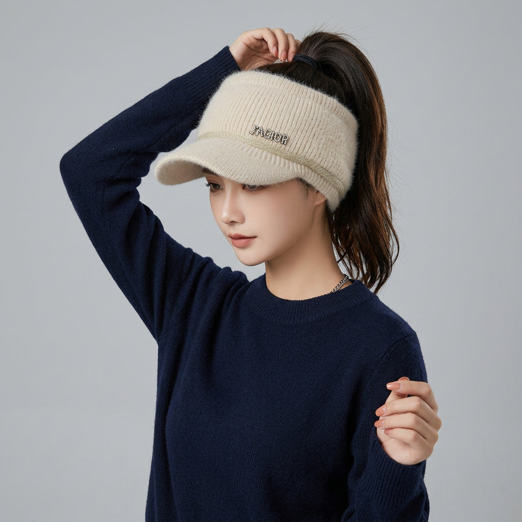 Rabbit Hair Blend Wide Brim Dome Hat