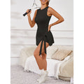Women's High Neck Tennis Dress with Wrap Skirt Detail Activewear
