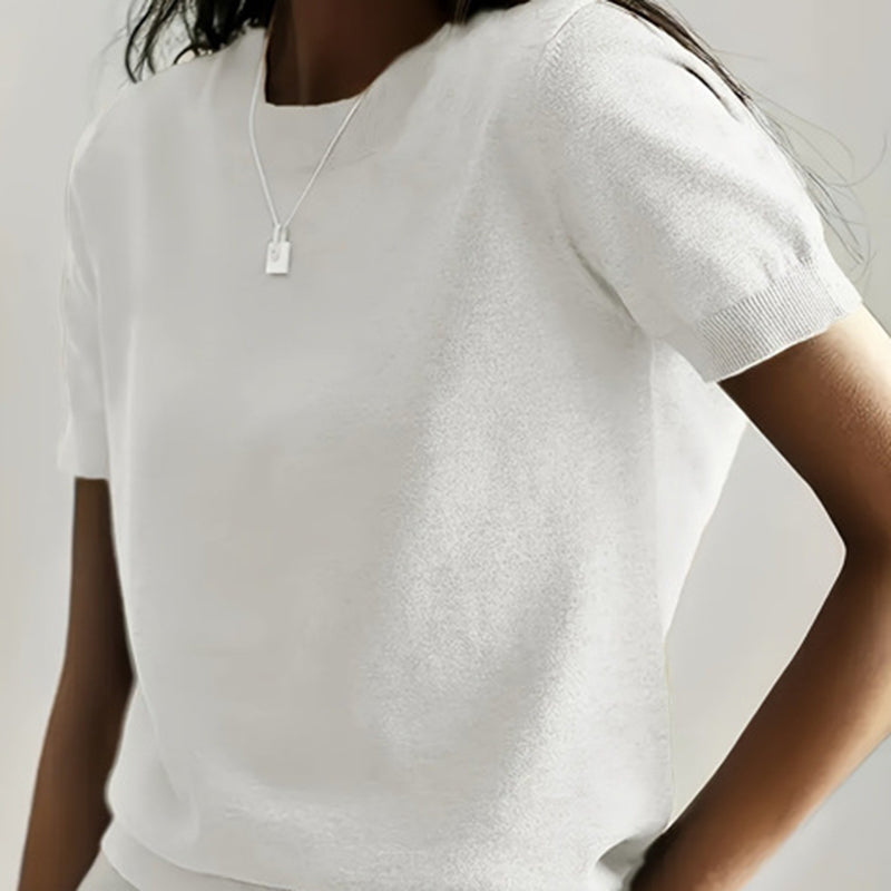 Women's Soft Stretch Minimalist T-Shirt Slim Fit Everyday Top - Image 11