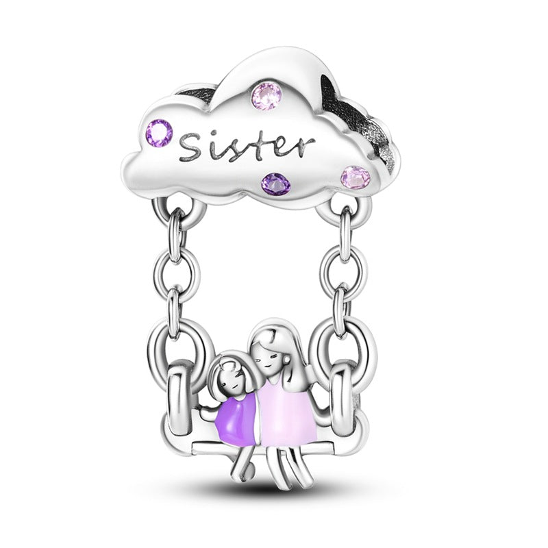 Sisterhood Friendship Heart Pendant Necklace, Silverplated Charm