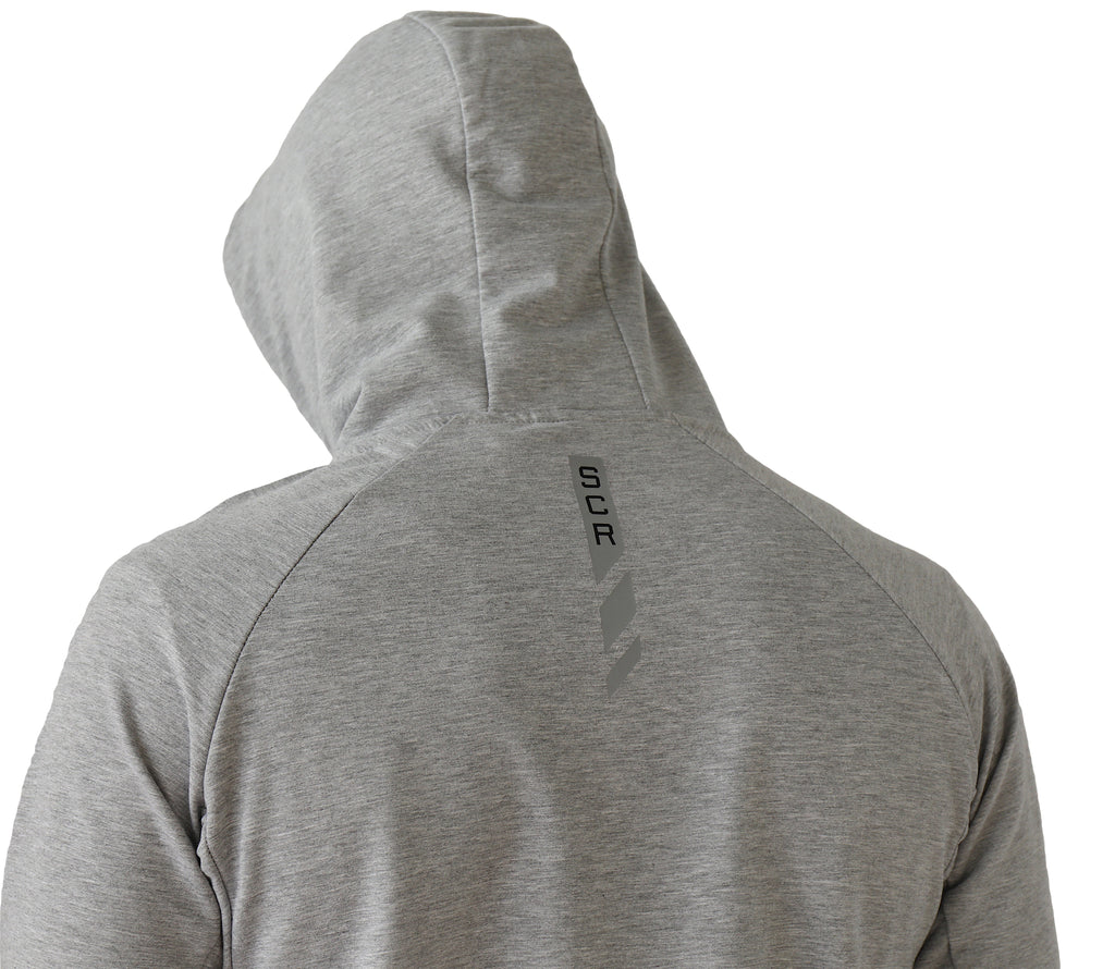 Mens Slim Fit Full-Zip Hooded Sweatshirt in Heather Grey - Image 26