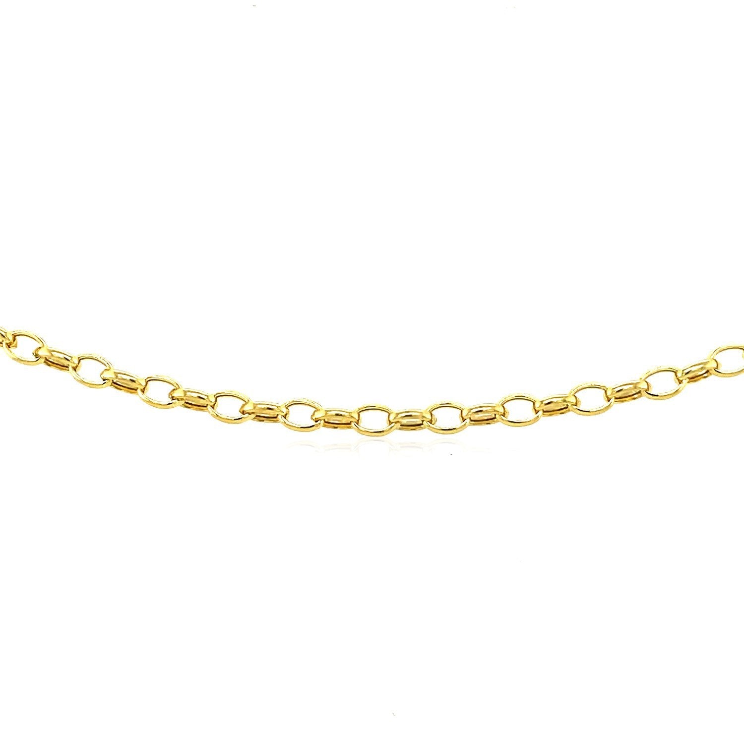 3.2mm 14k Yellow Gold Oval Rolo Chain