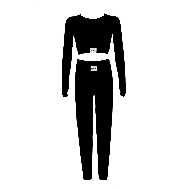 S26651 Women's Casual Color-Blocking Yoga Outfit