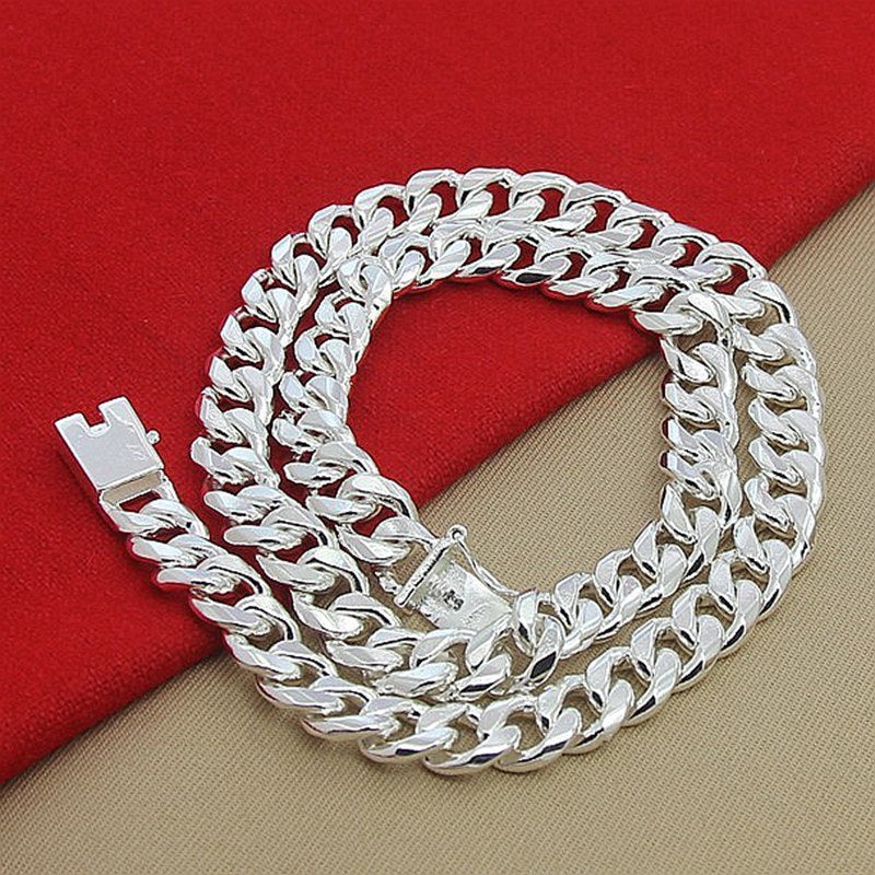 Cuban-link Square-clasp Necklace For Men