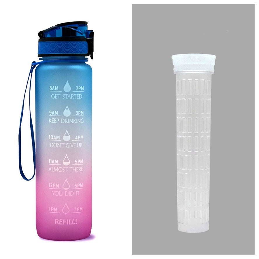 1L Motivational Tritan Water Bottle with Time Marker & Leakproof Lid