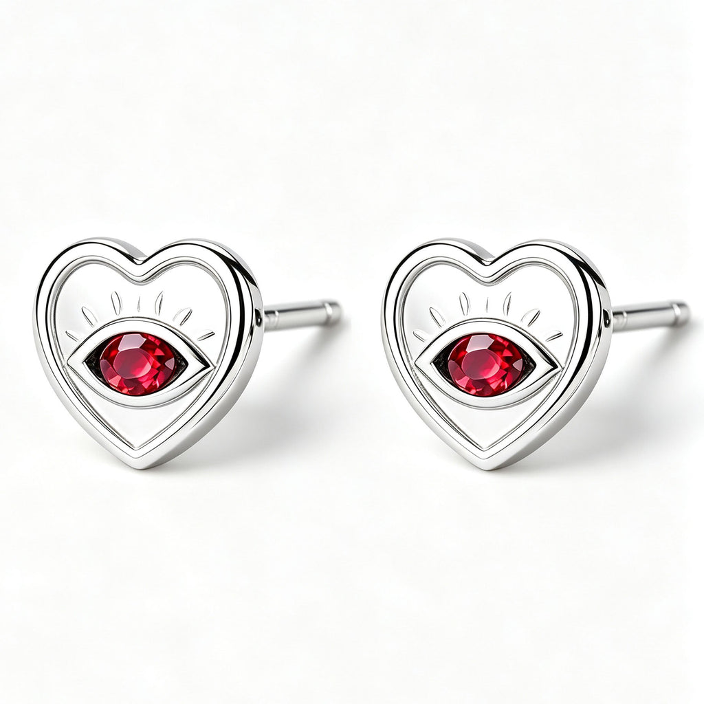 Exquisite Sterling Silver Heart-shaped Earrings