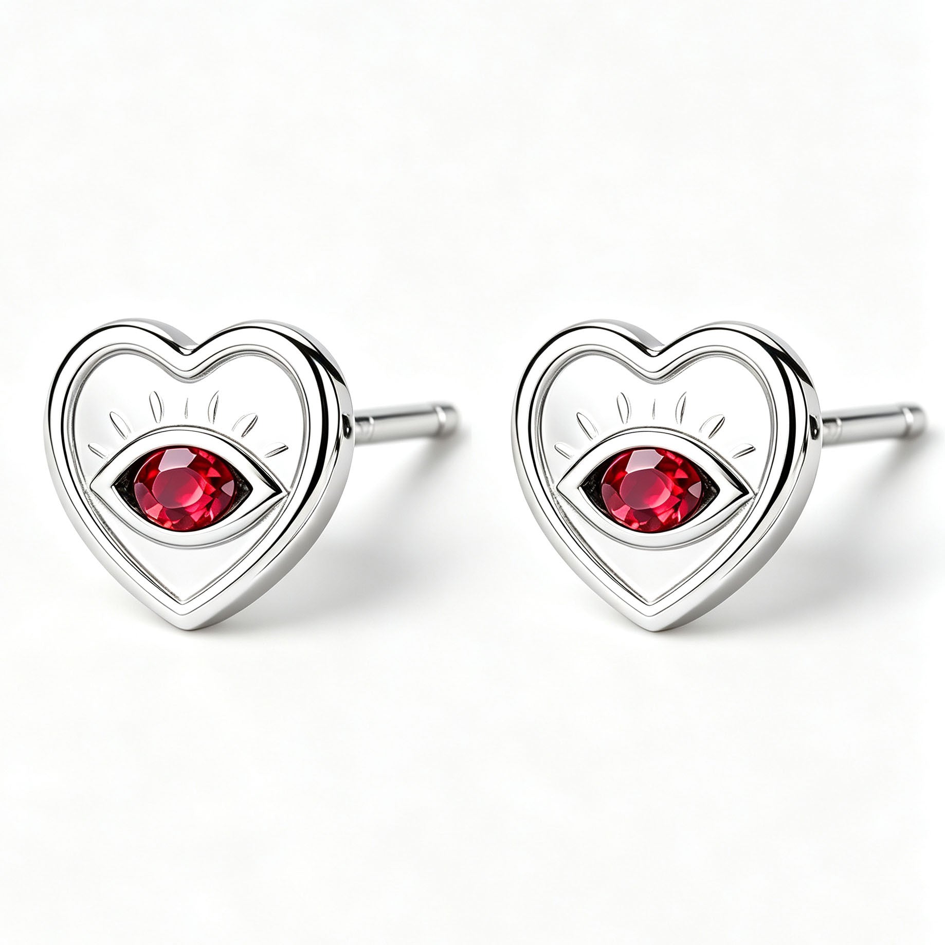 Exquisite Sterling Silver Heart-shaped Earrings