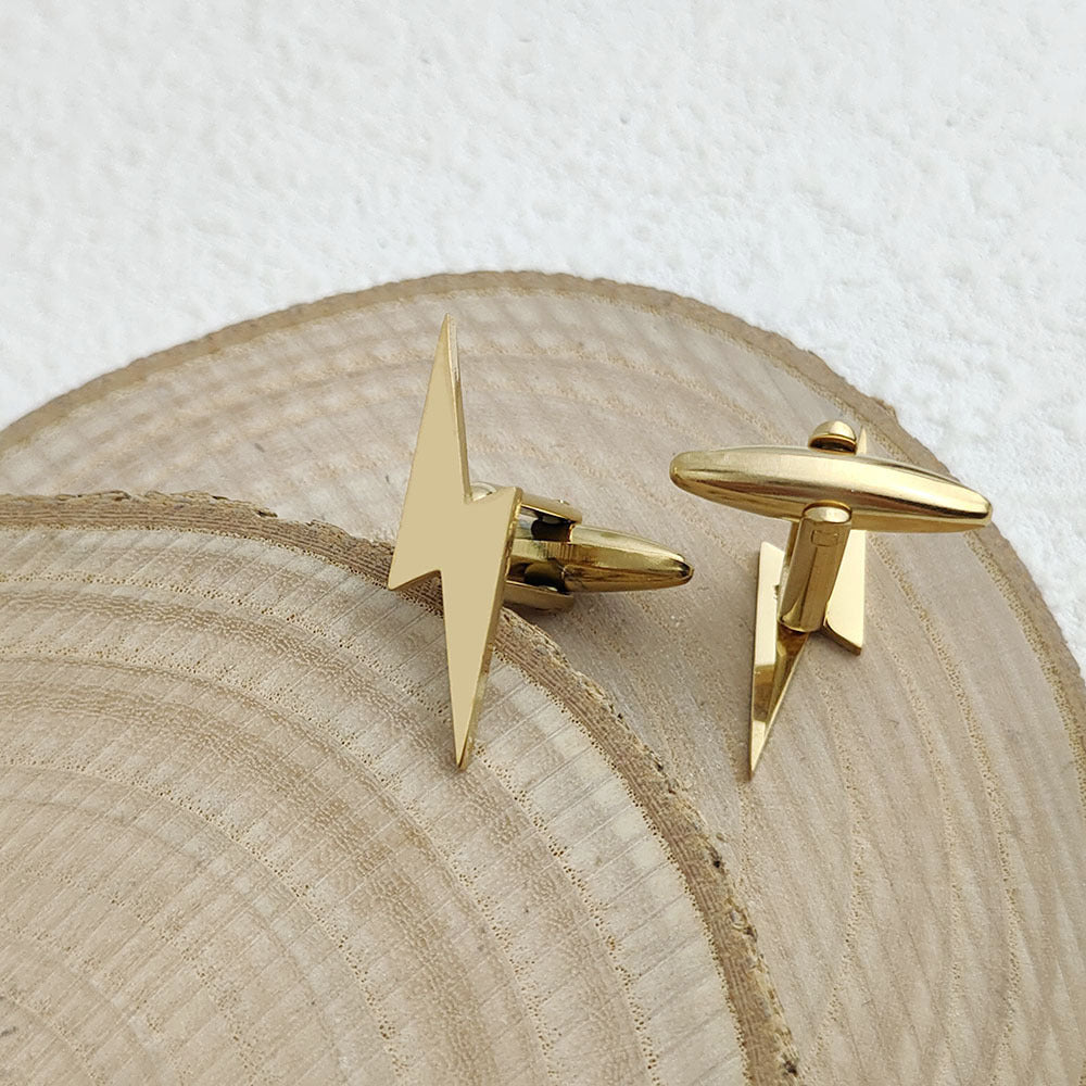 Flat-cut Lightning-shaped Brooch
