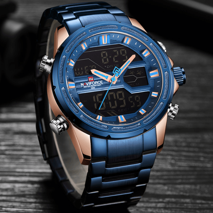 Men's Waterproof Analog Digital Multifunction Business Watch